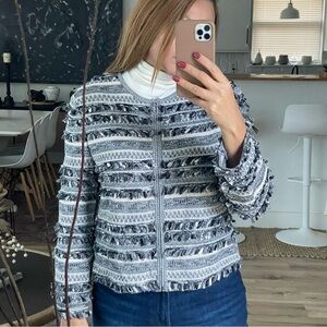 St. John Textured Gray and Black Jacket